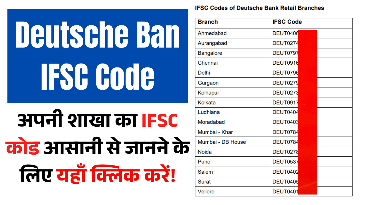 DEUT0784BBY Mumbai Deutsche Bank IFSC Code